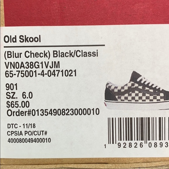 VANS Old Skool Blur Check Black Classic W AUTHENT - Picture 9 of 9